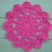 Round Crochet Doily Cotton Hot Pink Napkin Lace Table Decor Etsy