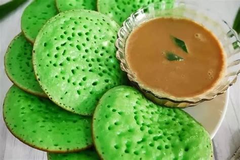 Resep Dessert Tradisional Serabi Pandan Kuah Kinca Lembut Gemoy