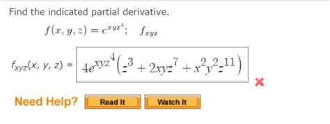 Solved Find The Indicated Partial Derivative