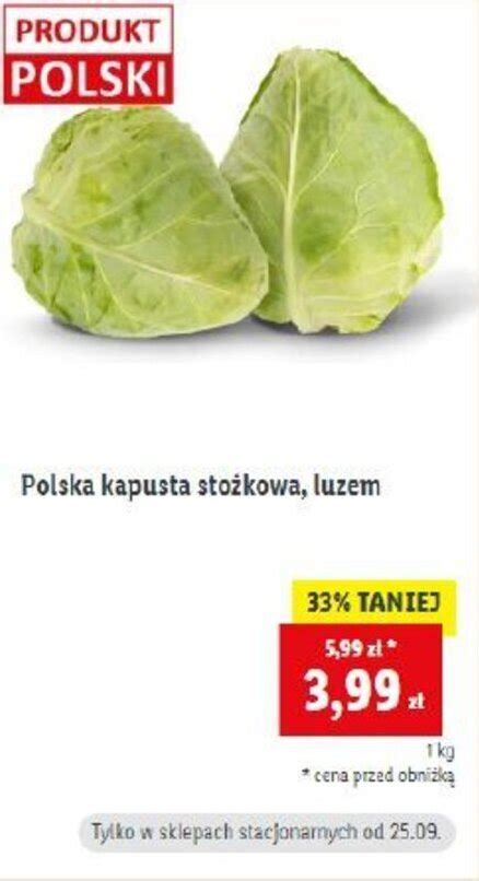 Promocja Polska kapusta stożkowa luzem 1 kg w Lidl