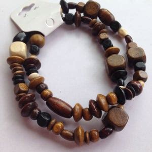 Wooden Beaded Stretch Bangles Stretch Bracelets Wooden Etsy Uk