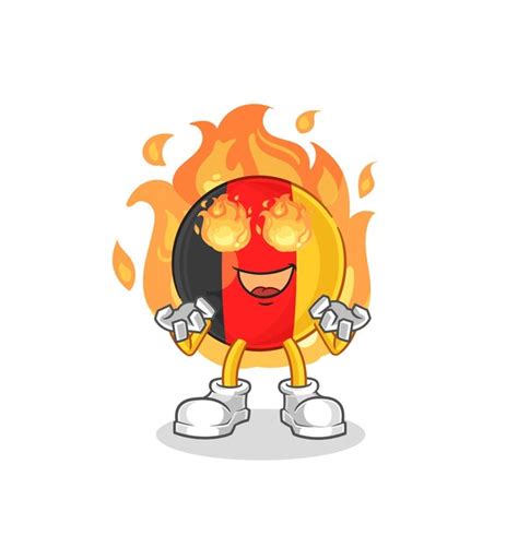 Belgique Sur Le Vecteur De Dessin Anim De Mascotte De Feu Vecteur