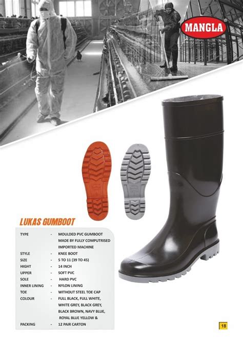 Mangla Lukas Pvc Full Colour Gumboot For Industrial Size