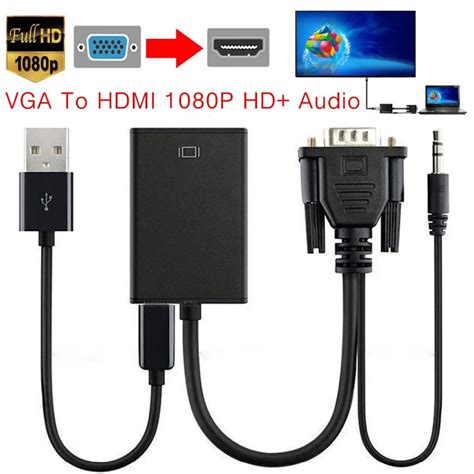 1080P VGA HDMI Female Adapter for PC laptop to HDTV Projector VGA to ...