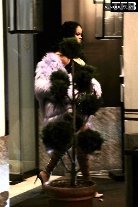 Rihanna Sexy Seen Flaunting Her Nude Tits In A See Through Dress In Milan Aznude