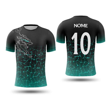 Camisa Camiseta Esporte Urso Tigre Ondas Verde Agua Futebol