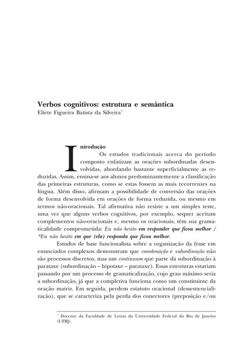 PDF Verbos cognitivos estrutura e semântica