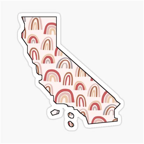 "Rainbow California Outline" Sticker for Sale by annxva | Redbubble