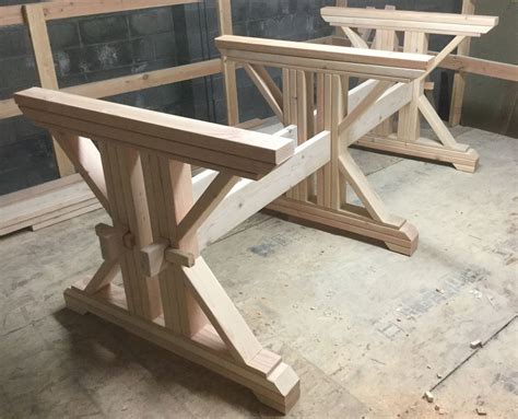 Farmhouse Triple Double Trestle Table Diy Kit Made To Order Etsy