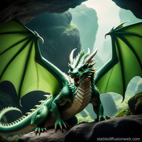 Four-Winged Poison-Breathing Horned Dragon | Stable Diffusion Online