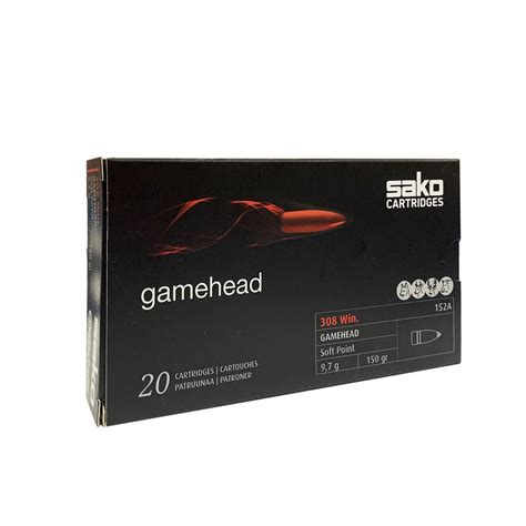 Sako Gamehead 308 Winchester 150 Grain Soft Point Rifle Ammunition 20