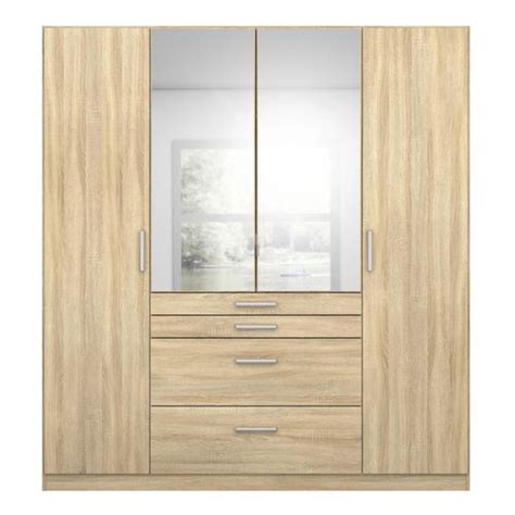 Armoire Portes Tiroirs L Cm Perla Imitation Ch Ne Armoire But