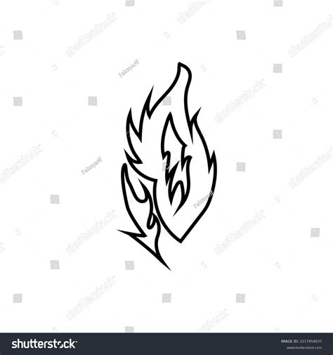 Very Hot Fire Icon Black Striped Stock Illustration Shutterstock