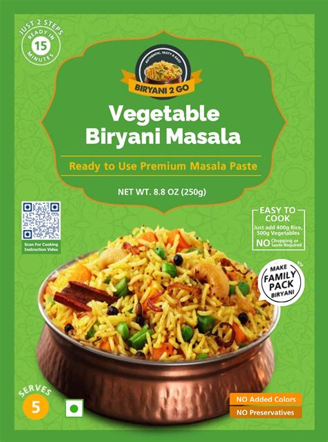 Vegetable Biryani Masala - Etsy