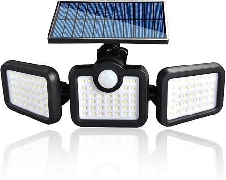 Luces Solares EASYTAO 108 LED Lámpara 3 Cabezales Ajustables Solar