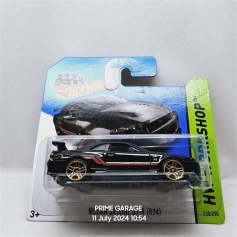 Jual Hot Wheels Workshop Nissan Skyline GTR R Hitam Short Card Shopee Indonesia