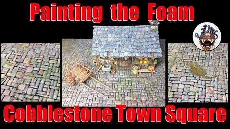 Painting A Cobblestone Town Square Made With Recycled Foam Meat Trays