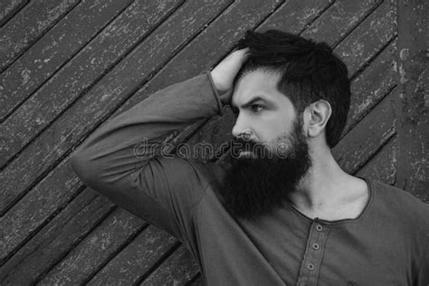 Bearded Man With Beard Bearded Gay Barbershop Concept Mustache Men Stock Photo Image Of