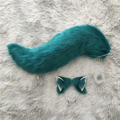 Furry Cat Ears Tail Kit Cosplay Genshin Impact Hairband Cat Ears