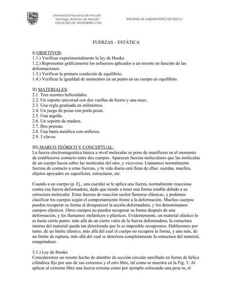 Pdf Fisica I Segundo Informe Fuerzas Est Tica Dokumen Tips