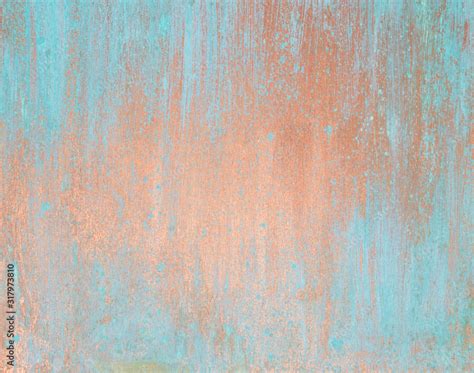 The texture of the copper background is covered with a patina Stock Photo | Adobe Stock