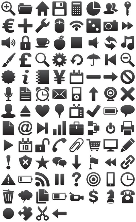 Symbolize Icons Set: vector, most popular, pictogram | Icon set, Icon, Pictogram