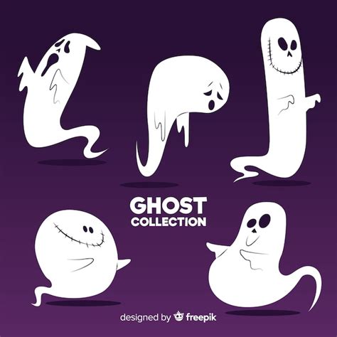 Colecci N De Fantasmas De Halloween Adorables Dibujados A Mano Vector