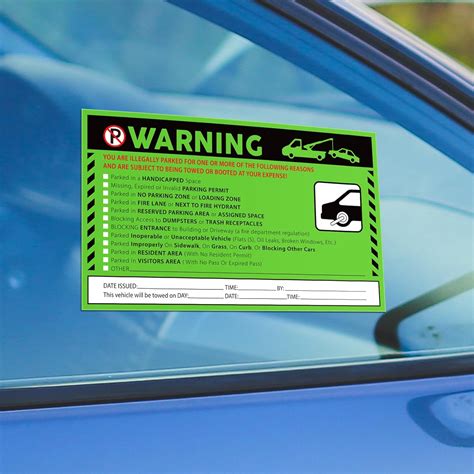 Chivertion 100 Pack Parking Violation Stickers Tow Warning