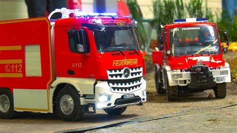 RC MODEL SCALE FIRE TRUCKS IN FIRE RESCUE OPERATION RC MERCEDES BENZ