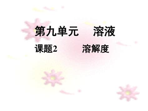 新人教版九年级初三化学下册课题2溶解度课件word文档在线阅读与下载无忧文档