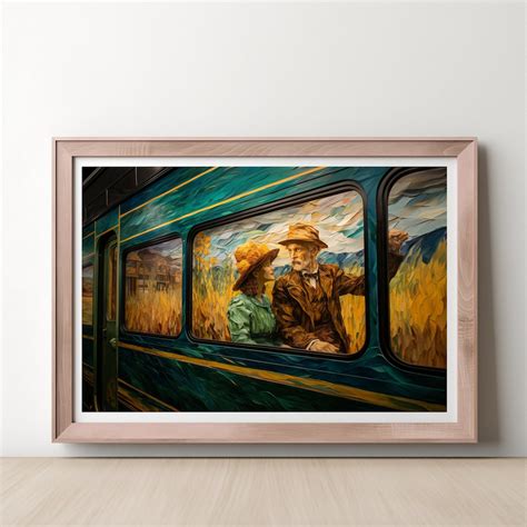 Vincent Van Gogh Train Night Romantic Wife Landscape Painting Printable