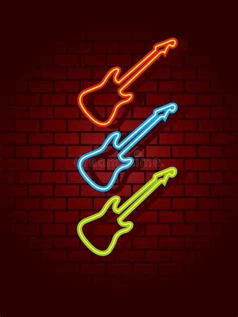 Neon Guitars Royalty Free Stock Photo - Image: 5565055