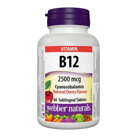 Webber Naturals Vitamin B12 2500 Mcg 60 Loz Cyanocobalamin — Цена