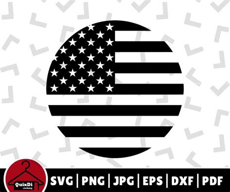 Round US Flag Svg, Circle American Flag Vector Cut File Silhouette ...