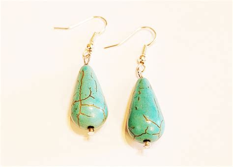 Turquoise Teardrop Earrings Etsy