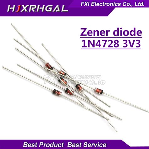 100pcs Zener Diode 1W 3V3 1N4728A 3 3V 1N4728 DO 41 In Diodes From