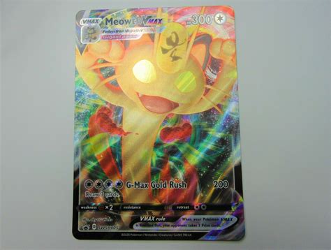 Mavin Pokemon SWSH005 JUMBO OVERSIZED Card Meowth VMAX