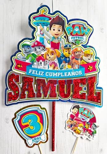 Topper Para Tortas Minitoppers Paw Patrol Personalizado En Venta En