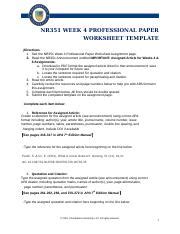 Guevara Professional Paper Worksheet Docx NR351 WEEK 4 PROFESSIONAL