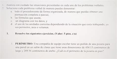 Solved 1 Analiza Con Cuidado Las Situaciones Presentadas En Cada Uno