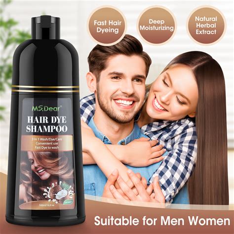 Black Hair Dye Shampoo 3 In 1 For Gray Hair Herbal Hair Dye Natural Shampoo Instant Hair Color