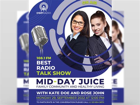 Radio Talk Show Flyer Template by OWPictures on Dribbble