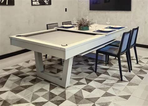 Mesa De Sinuca Bilhar Tampo De Jantar Nude X Tecido Grafite Parcelamento Sem Juros