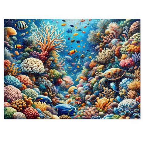 Underwater Coral Reef Jigsaw Puzzle Unique Gift For Mom Friend Marine