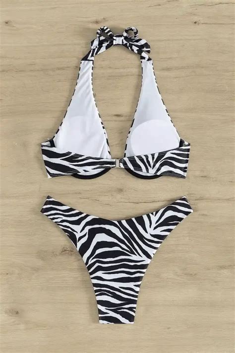 Zebra Desenli Bikini Takımı Plaj Giyim Collection