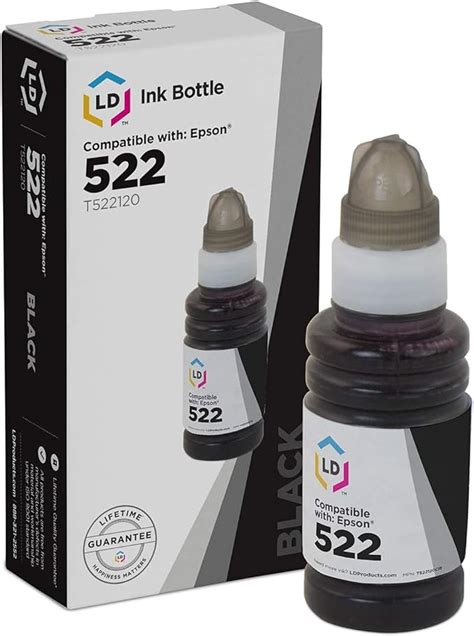 LD Botella De Tinta Compatible Con Epson EcoTank 522 T522120 Negro