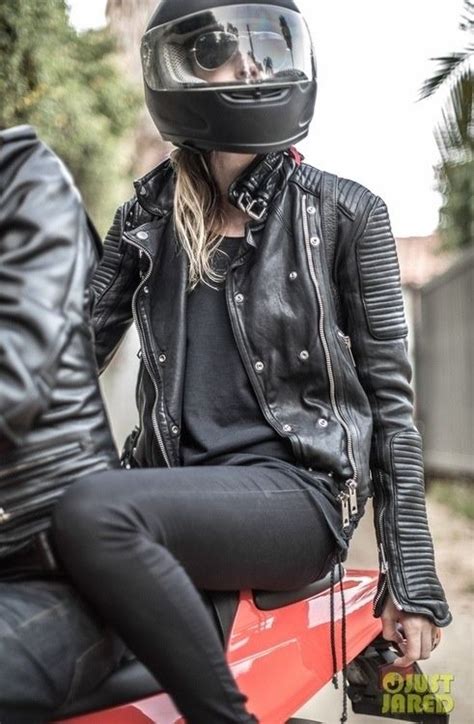 Black Biker Girl Outfits Fitted Biker Jacket Biker Outfit