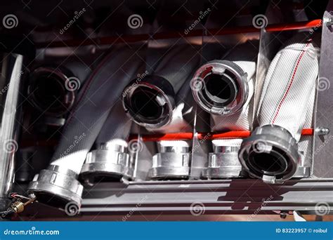 Heavy Duty Firefighter Hoses Stock Image Image Of Emergency View