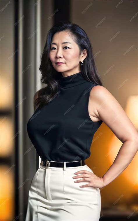 Premium Photo Portrait Photo Of Beautiful Middle Aged Adult Asian