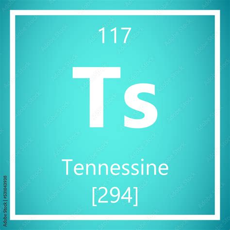 Tennessine Ts Periodic Table of Elements, Atomic Mass Vector ...